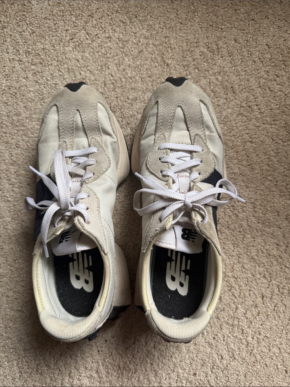 New Balance Women's 327 Sneakers in black and cream